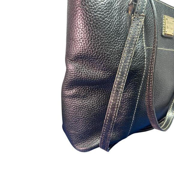 $278 Dooney & Bourke Black Pebbled Leather Lexington Tote Purse Red Lining Duck - Picture 3 of 10